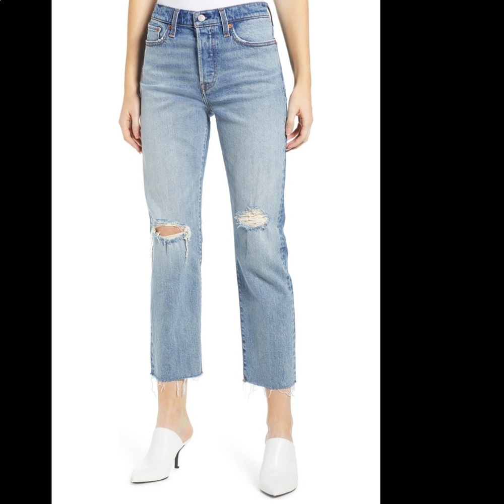 Levi’s Wedgie High Waist Ripped Cropped Jeans